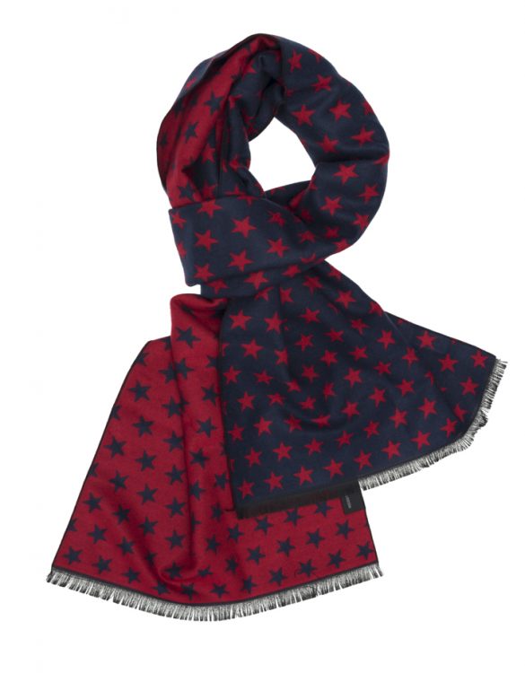 Bufanda estrellas azul/rojo